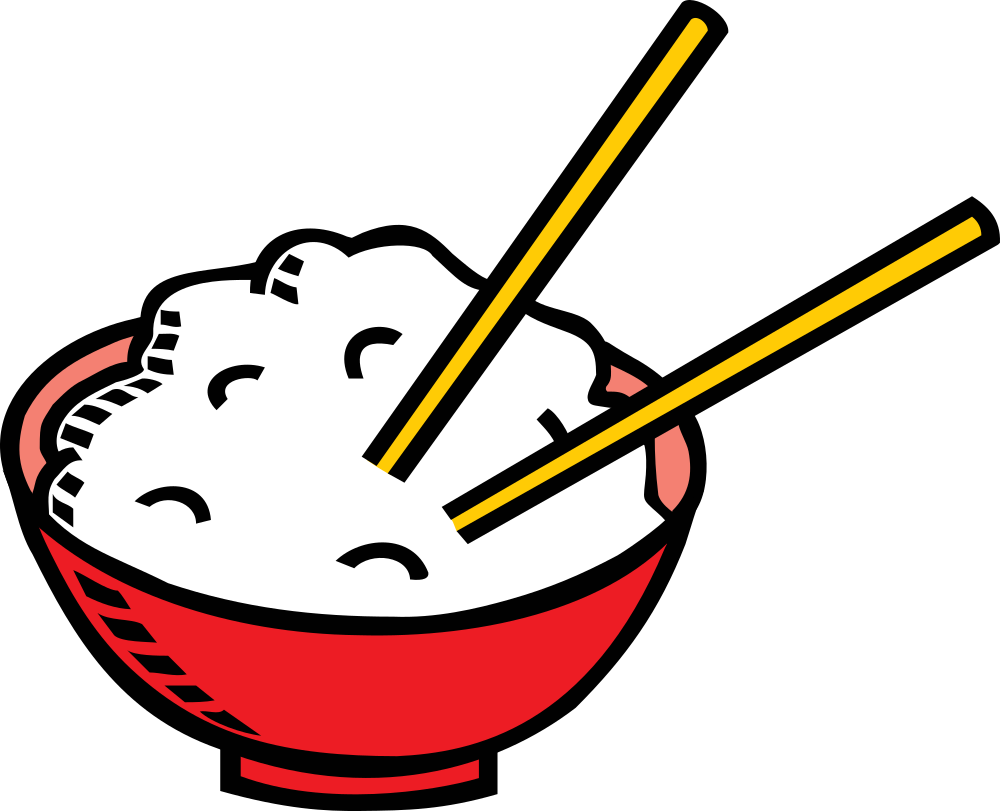 OnlineLabels Clip Art Bowl of rice and chopsticks